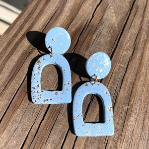 Glitter Blue Handcrafted Earrings